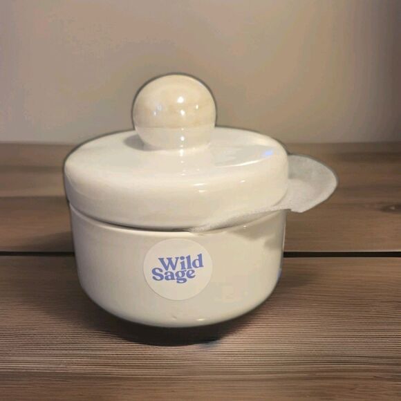 Wild Sage Taya Iridescent Pearl Ceramic Bathroom/Kitchen Trinket Jar w Lid - Picture 1 of 2
